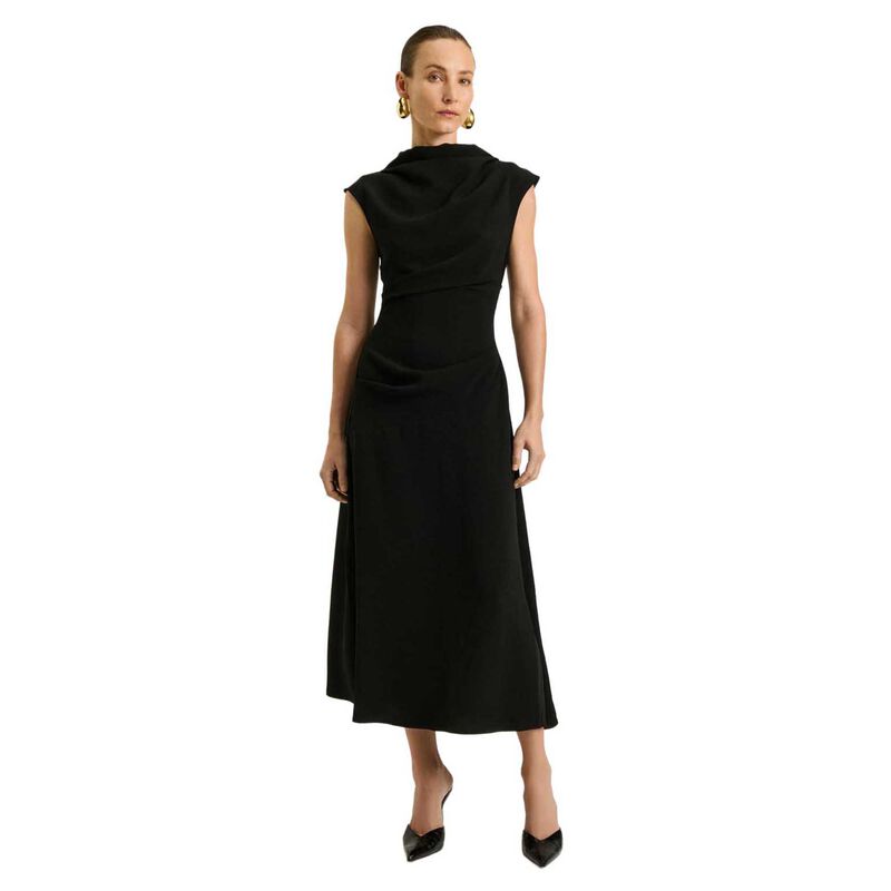 Veronika Maine Double Crepe Draped Midi Dress image number 0